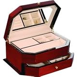 Ragar Angled Front Teak 6 High Jewelry Box in Brown Stain