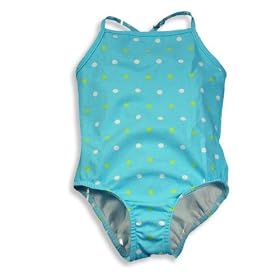Girlfriends by Anita G. - Girls One Piece Swimsuit, Turquoise, White, Lime