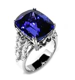 18K White Gold Tanzanite and Diamond Ring