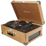 Crosley Tan Leatherette Portable Suitcase Style Turntable CR49-TA