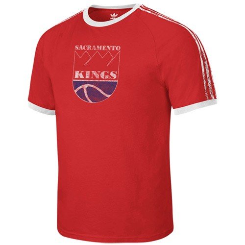 Sacramento Kings Throwback Vintage Adidas Premium Slim Fit T Shirt (Medium)