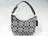 Clearance Sale! Coach Soho Signature Hobo Handbag Black white #13114