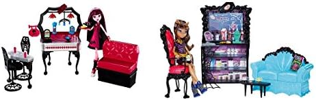 Monster High Die-Ner Playset With Draculaura Doll And Coffin Bean Playset With Clawdeen Wolf Doll Gift Bundle