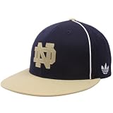 NCAA adidas Notre Dame Fighting Irish Navy Blue-Gold Piped Snapback Adjustable Hat
