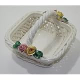Vintage Porcelain Rose Flowered Basket