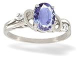 14K White Gold Genuine Oval Tanzanite and Diamond Ring 14K White Gold Genuine Oval Tanzanite and Diamond Ring