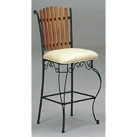 29h Sandy Black Bar Stool with Wood Back and Cushion Seat (Set of 2) by AtHomeMart