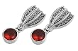Marcasite Earrings with Garnet CZ - 31 mm