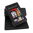 Amazon Kindle Fire 360 Multi-Angle Rotating Leather Case Cover, Folio Book Style (Black)