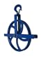 Campbell 3061V 12" Gin/Roofers Steel Shell Block, Roller Bushed, 1000 lbs Load Capacity, 1" Rope, 12" Sheave, Painted