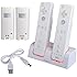 Insten Dual Charging Station w/ 2 Rechargeable Batteries & LED Light for Wii Remote Control, White - (Original Wii Controllers Not Included) Retail Packaging