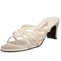 Annie Shoes Women's Andrea Slide,Ivory Satin,8.5 W US