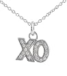 Sterling Silver "XO" CZ Necklace with Chain