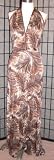 APSARA Celeste Deep V Halter Maxi Dress in Angels Tan Print