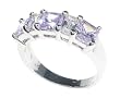 SilverBin Sterling Silver Anniversary Style Prong Set Lavender Princess Cut CZ Ring
