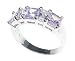 SilverBin Sterling Silver Anniversary Style Prong Set Lavender Princess Cut CZ Ring