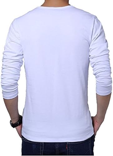 Dyslt Men's Long Sleeve Crewneck Color Block T Shirt