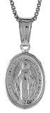 Sterling Silver Hollow Immaculate Concepcion Medal