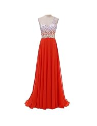 One Shoulder Open-Back Beaded Crystals Crystal Chiffon Sweetheart Evening Dress/Homecoming Dress/Prom Dress/Party Dress  with a Brush/Sweep Train 
