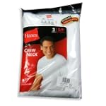 SAVE $3.1 - Hanes - Mens Crew Neck T-Shirt, White, 3 Pair Pack $8.90