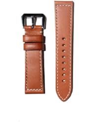 PANERAI Style 22mm Tan Watchband with Heavy Original Design S/S Buckle