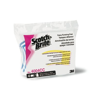 Scotch-Brite Easy Erasing Pad - 3 Packs per Case, 4 Pads per Pack, Case(sold in packs of 3)