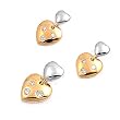 Sterling Silver Pendant and Earrings Set - Heart Design in Two Tone with Clear CZ
