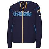 Reebok San Diego Chargers Ladies Navy Blue Dazzle Trim Full Zip Hoody Sweatshirt