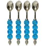 Decorative Condiment Spoon with Aqua Blue Glass Bead Handle Set of Four by Traders and Company