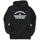 Hoodie Mens Black  SOMEBODY IN Dominican Republic LOVES ME  Countries
