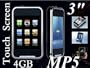 nEW 4GB 3" QVGA screen display (16:9) Touch Screen MP5 MP4 Mp3 GAME RMVB RM Player + support mini SD card to extend+ MIC and FM recording function