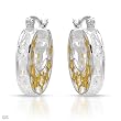 Hoops Earrings With 3.60ctw Cubic zirconia Beautifully Designed in 14K/925 Gold plated Silver. Total item weight 6.3g Length 24mm
