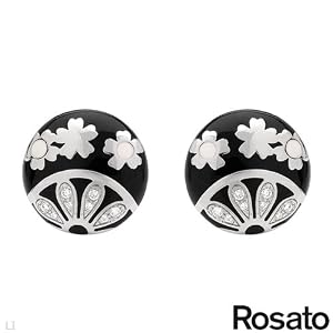 ROSATO Made in Italy Dazzling Earrings With Cubic zirconia Well Made in Two tone Enamel and 925 Sterling silver. Total item weight 12.5g Length 21mm