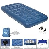 Pure Comfort Low Profile PVC Air Bed (Blue, Twin Size)