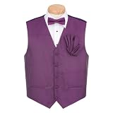 Men's - Purple - Formal Vest, Bowtie and Hanky Set