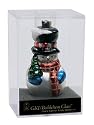 3.5" Shiny Snowman With Top Hat Glass Christmas Ornament #822006