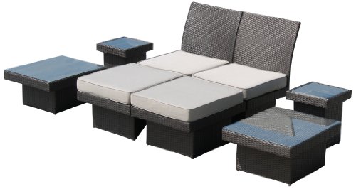 Ambientehome 63823 8tlg. Sitz- / Essgruppe Tunis II Polyrattan gold / braun - Exclusive Gartenmöbel Picture