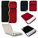 Black/Red w/Black Trim Neoprene 2 sides Reversible Carrying Case Sleeve for Kindle DX / ASUS Eee / Acer Aspire One / Dell Inspiron Mini / HP MINI / MSI Wind / Lenovo IdeaPad and others 9" 10" Laptops Notebook Netbook
