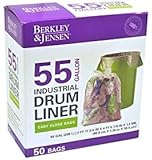 Berkly & Jensen 1.2mil Industrial Drum Liner Bags, 55 Gallon, 50 Bags