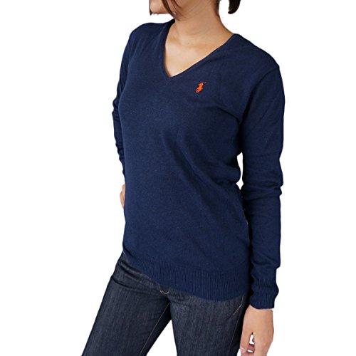 (ポロ ラルフローレン)POLO Ralph Lauren 長袖 ニット レディース ワンポイント Vネックセーター [並行輸入品]