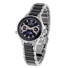 DeTomaso Damen-Armbanduhr XS Sofia schwarz Mondphase Analog Keramik DT3001-B