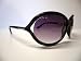 BLACK OVERSIZED CUT OUT SILVER HINGE WOMENS SUNGLASSES - OS3765