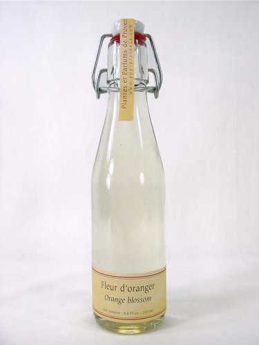 French all natural Orange blossom syrup 25 cl 8.8 fl oz decorative old fashioned bottle by Organic Ice Creams