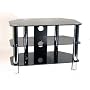 Strand Elegant Black 700 Glass TV Stand with 3 shelves for up to 26" LCD / Plasma ( 32" with overhang )