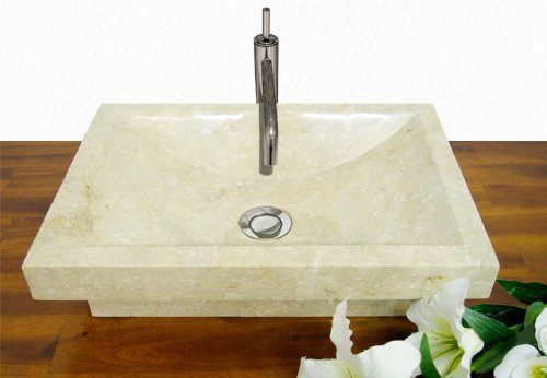 Waschbecken aus Stein - Aufsatzbecken Marmor creme