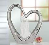 Produkt-Bild: Gilde Skulptur Francis Creation 'Herz mit Brautpaar', 29 cm, platin-wei&szlig;