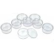 8 Round Eyelet Jars Clear Bead Storage Organizer 1.25"
