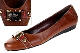 NASCAR Grace Womens Dress Shoes Flats Leather Whiskey Brown