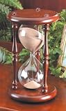 River City Clocks 60 Minute Wood Hourglass Timer with Cherry Finish - 12 Inches Tall - Model # 1260C