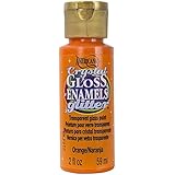 DecoArt Americana Crystal Gloss Enamel Glitter Paint, 2-Ounce, Orange
